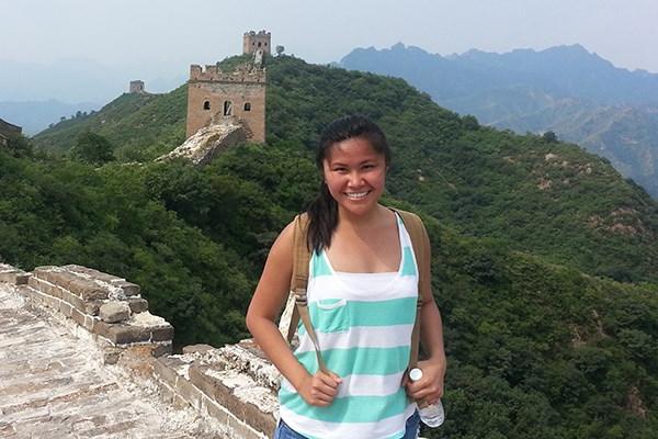 Student at the Great Wall of China