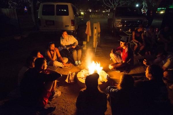 First Year Journey around a campfire